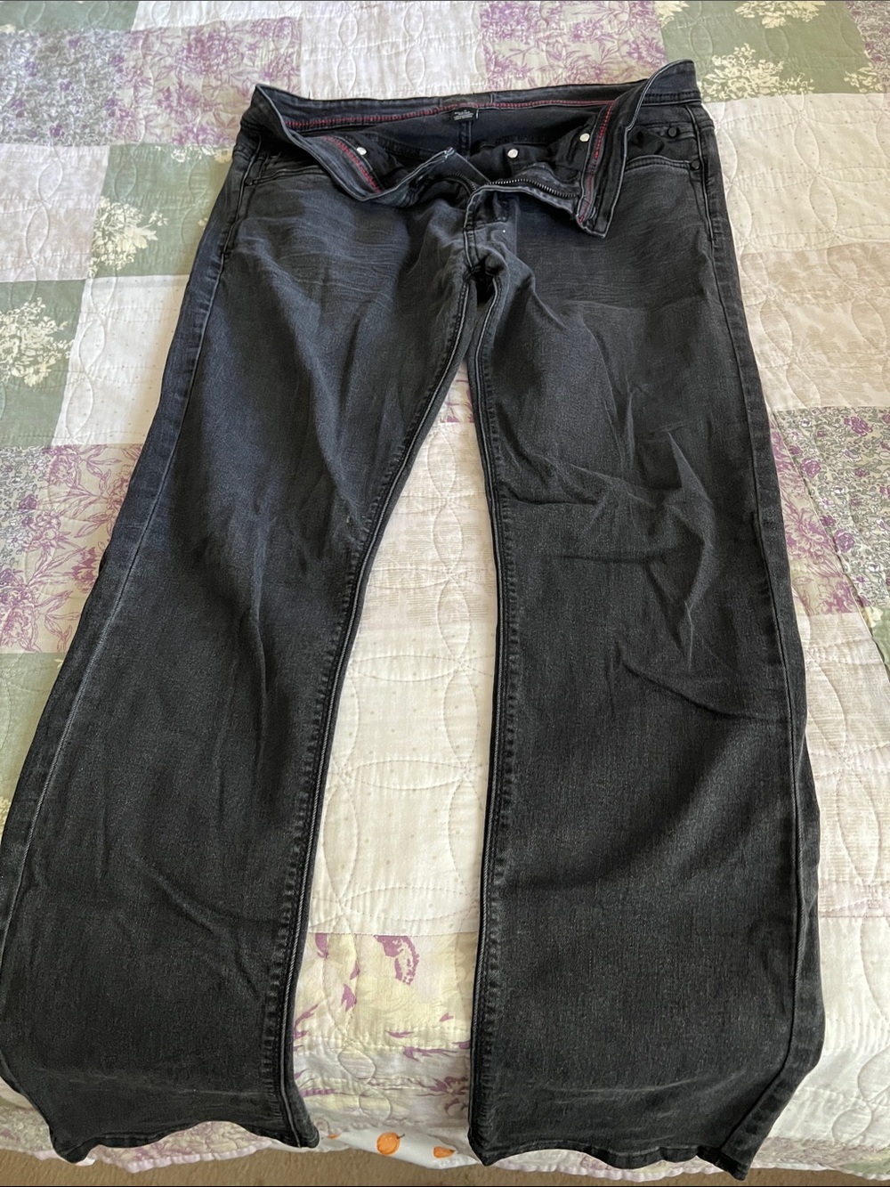 Men's Black Casual Straight-Leg Jeans